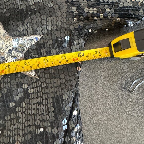 Vintage Modi Black 100% Silk Sequin Full Zip Up Jacket Moon & Star, Size 6-8 - Picture 7 of 7